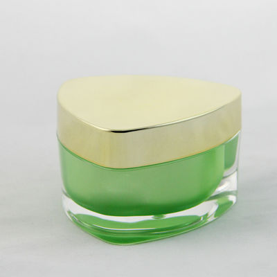15G Green Irregular Acrylic Plastic Cream Jar For UV Gel Cosmetic Packaging