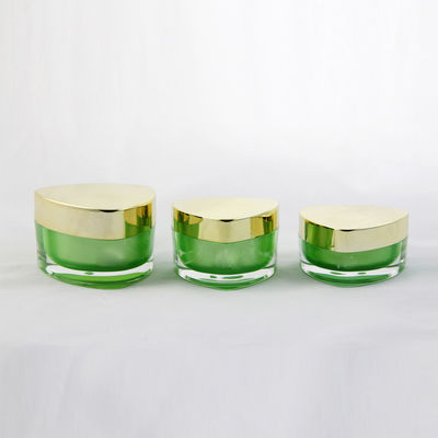 15G Green Irregular Acrylic Plastic Cream Jar For UV Gel Cosmetic Packaging