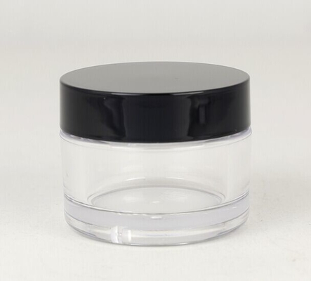 Cylinder PETG Green Plastic Jar Skin Care Packaging With Screw Top Lid
