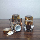 High quality 15g 30g 50g brown plastic PMMA acrylic glod plating cream jar supplier cosmetic packaging
