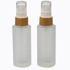 Frosted Bamboo Cosmetic Glass Jars Sets 15g 30g 150g 50ml 100ml 120ml